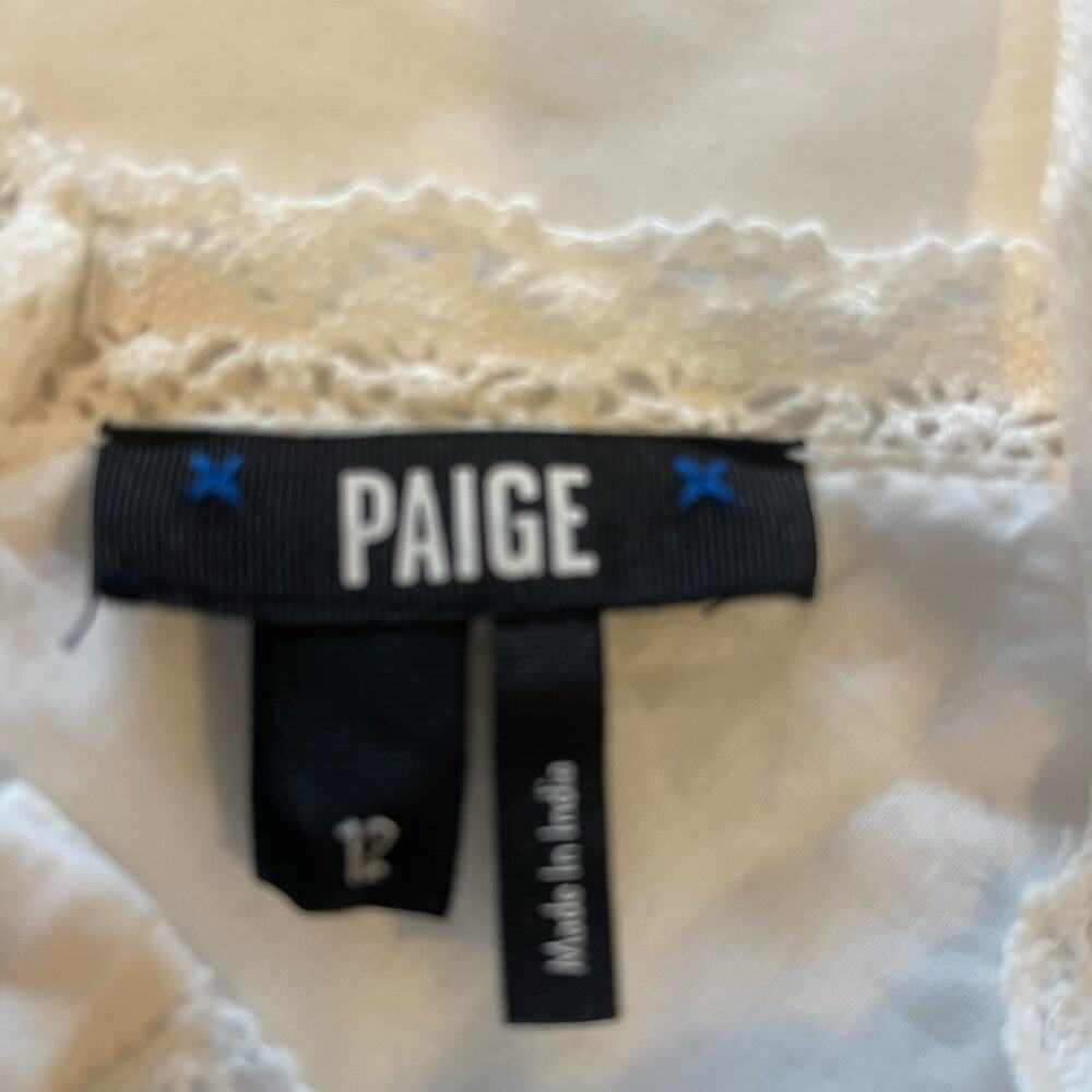 NWOT: Paige Marsa Eyelet Embroidered Sleeveless Top 100% Cotton White Size 12 - Picture 5 of 6